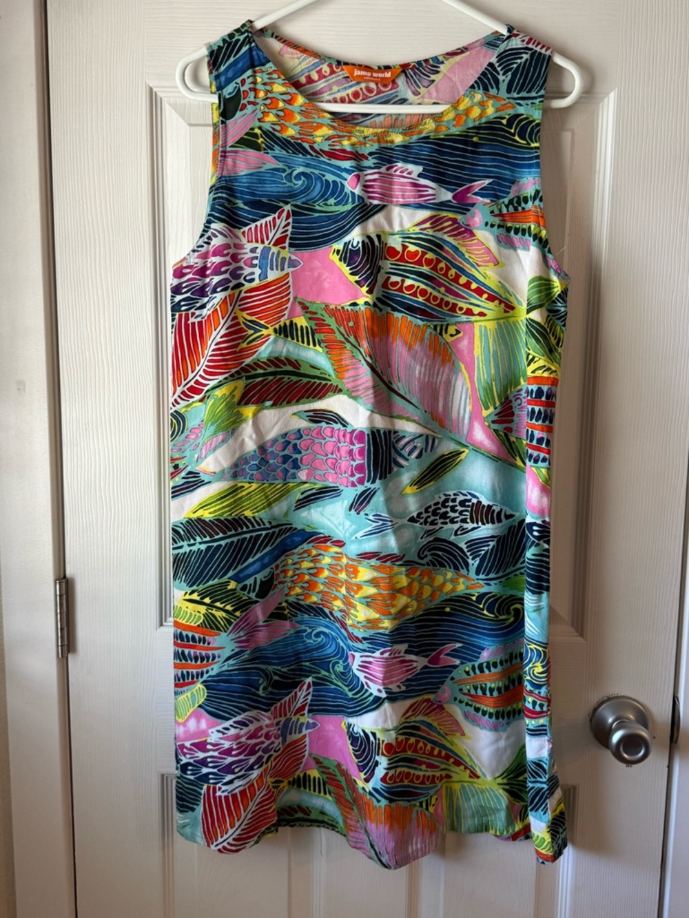 JAMS WORLD Honolulu Colorful Fish Print Shift Dress, Coverup, Cruise Wear